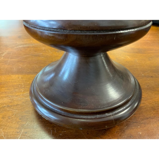 Brown Late 20th Century Wood Urn For Sale - Image 8 of 8