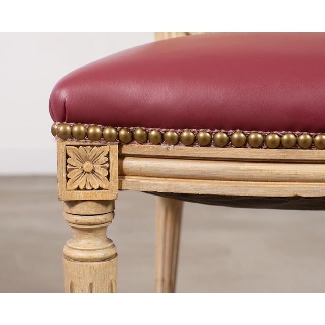 Set of Eight Louis XVI Style Caned Painted Dining Chairs For Sale - Image 17 of 18