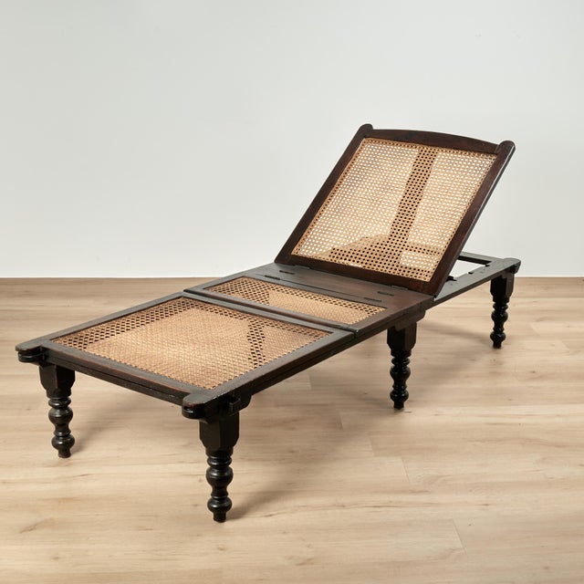 Wood Antique British Colonial Caned Day Bed For Sale - Image 7 of 18