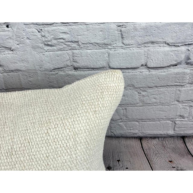 Turkish 16 x 24 Hemp Pillow Turkish Cushion Natural White Pillow Cushion Cover For Sale - Image 3 of 4