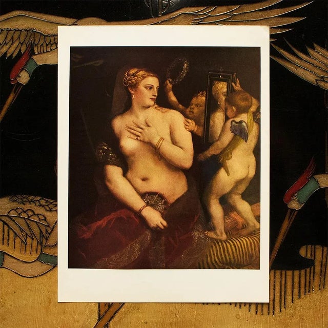 Renaissance 1956 After Titian "Venus With a Mirror", Vintage Full-Color Print For Sale - Image 3 of 7