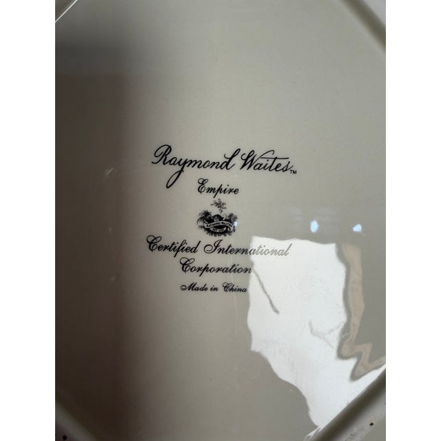 4 VTG Raymond Waites Empire Plates Brown Rattan Tiger Leopard Octagon 9.5" For Sale In Los Angeles - Image 6 of 10