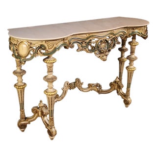 Italian Lacquered and Gilded Console, 1970s For Sale