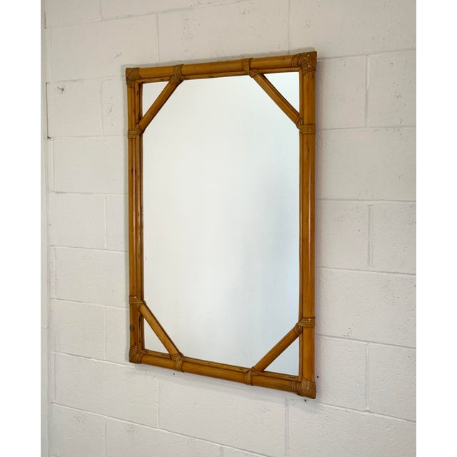Bamboo and Leather Mirror, 1970s For Sale - Image 11 of 12