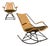 Brazilian Modern Rocking Chair in Metal, Wicker & Green Mohair by Carlo Hauner, 1950s For Sale