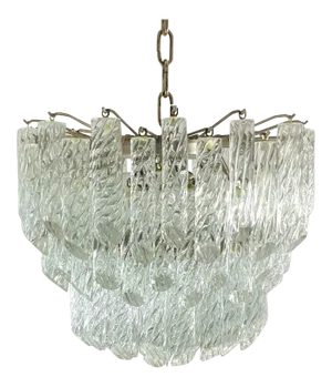 1960s Camer Murano Spiral Crystal Chandelier