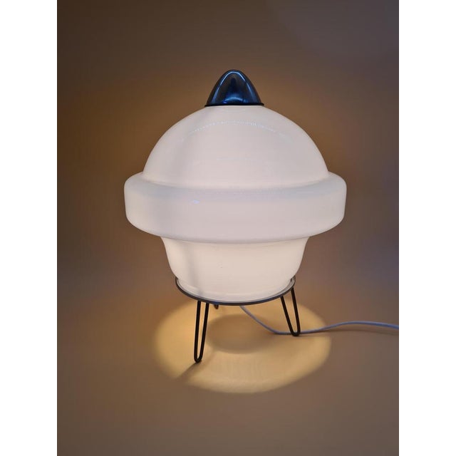 Vintage Space Age Table Lamp in Frosted Glass, 1960s For Sale - Image 9 of 12