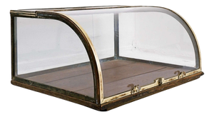 Antique Curved Glass Display Showcase, 1930s