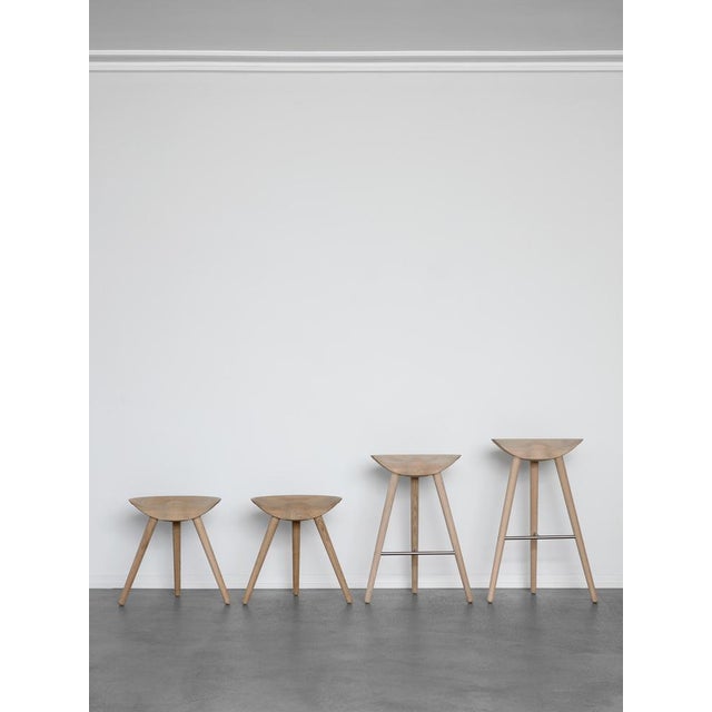 Not Yet Made - Made To Order Set of Brown Oak and Brass Counter Stools by Lassen For Sale - Image 5 of 6