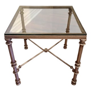 Vintage Giacometti Style Iron Side Table For Sale