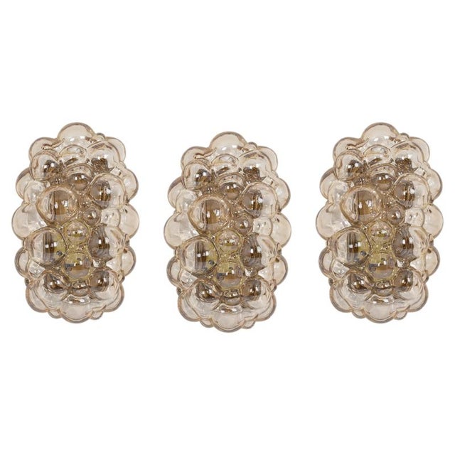 Amber Bubble Glass Sconce by Helena Tynell for Limburg, Germany, 1960s For Sale - Image 16 of 16