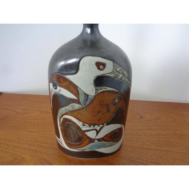 Danish Studio Ceramic Floor Lamp with Birds, 1960s For Sale - Image 17 of 18