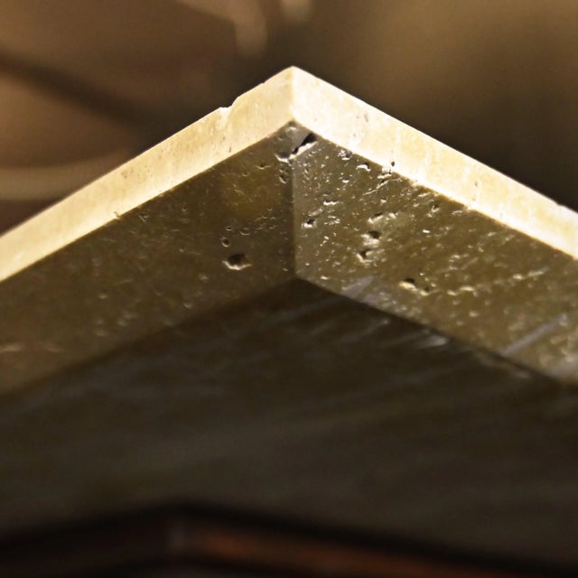 Brown Trapeze Tr4 Dining Table in Travertine by Nicola Di Froscia For Sale - Image 8 of 9