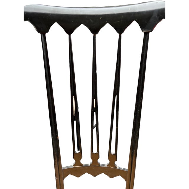 Mid 20th Century Mid 20th Century Guido Chiappe for Sedie Chiavari Ebonized High-Back Side Chair For Sale - Image 5 of 12