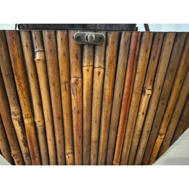 Vintage Split Reed and Brass Ring Box For Sale - Image 10 of 12