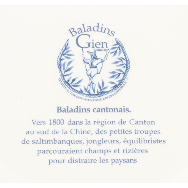Faiencerie De Gien "Baladins" Plate Service for 6 For Sale - Image 13 of 13