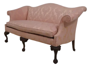 Southwood Damask Upholstered Clawfoot Sofa