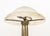 Late 20th Century Art Deco Signed Frosted Glass and Brass Table Lamp For Sale - Image 5 of 9