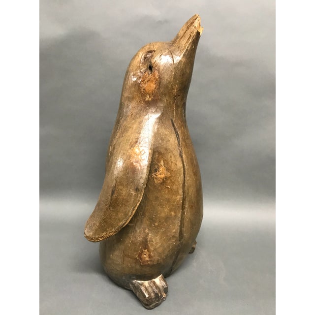 Carved Solid Wood Papermache Mold Large Penguin For Sale - Image 10 of 10