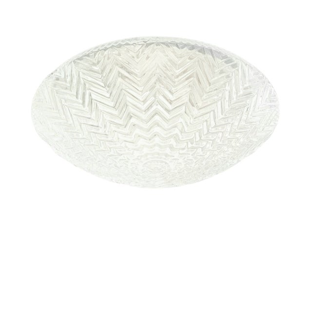 Mid-Century Modern Art Deco Geometric Transparent Glass Ceiling Light from Limburg, Germany, 1970s For Sale - Image 11 of 11