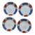 Vintage Fitz and Floyd 1975 Mishiki Plates 7.5 Inch Blue Oxblood Red Gold Vintage Japan - Set 4 Plates For Sale