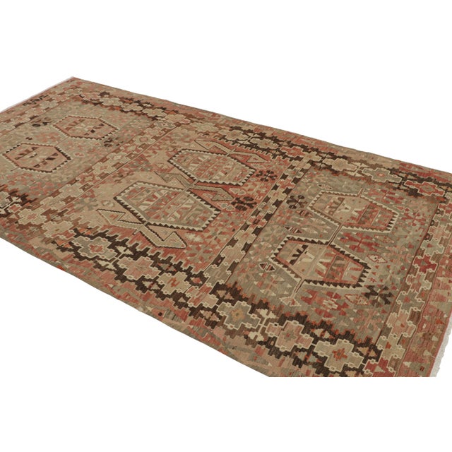 Rug & Kilim Vintage Esme Beige Blue and Red Wool Kilim Rug by Rug & Kilim For Sale - Image 4 of 7