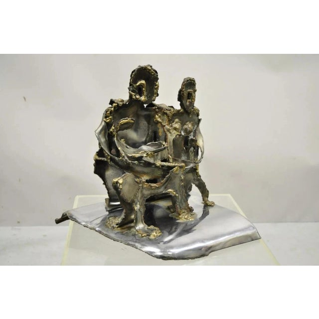 Late 20th Century Vintage Brutalist Mid Century Steel Metal Family Table Sculpture Signed Hardy For Sale - Image 12 of 12