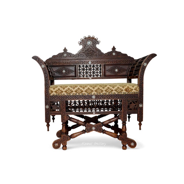 Vintage Moorish Bench Chair, 1920s For Sale - Image 10 of 18