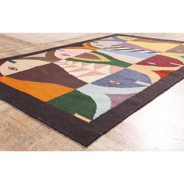 Brown Contemporary Indian Kilim Rug, 05'03 X 08'02 For Sale - Image 8 of 10