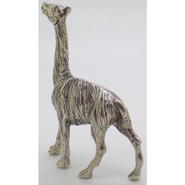 Vintage Italian Handmade Genuine Silver Llama Lama Rare Solid Figurine Miniature For Sale - Image 4 of 9