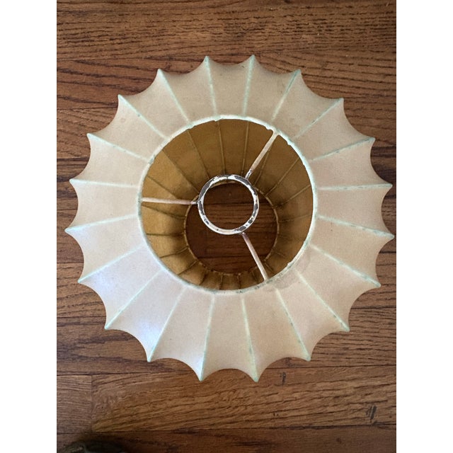 Mid 20th Century Vintage Mid-Century Modern Resin and Metal Cocoon Pendant Lamp Shade For Sale - Image 5 of 12