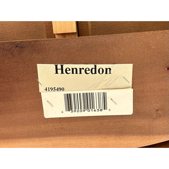 Vintage Henredon Federal-Style Round Center Table | Traditional Neoclassical Occasional Table With Drawer & Brass Casters For Sale - Image 10 of 11