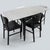 Mid Century Space Age Monochrome Formica Drop Leaf Extending Dining Table & Four Chairs A striking mid-century dining set...