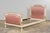 Pink Mid-Century Louis XVI Twin Bed Frames, Pink Silk, Painted Wood, 1940 For Sale - Image 8 of 18