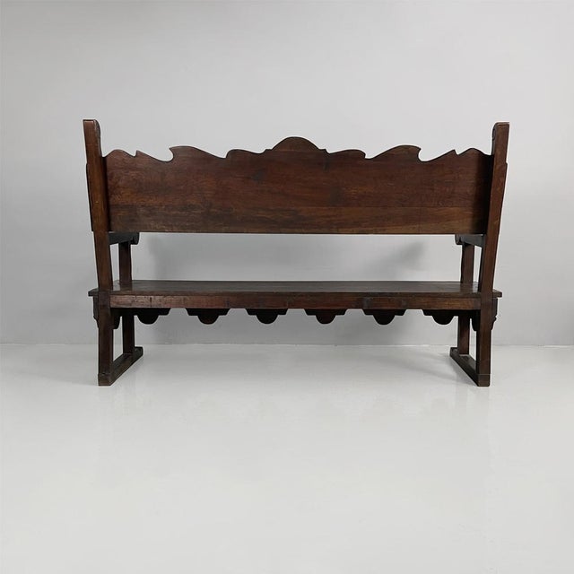 Italian Antique Wooden Bench, 1820s For Sale - Image 5 of 18