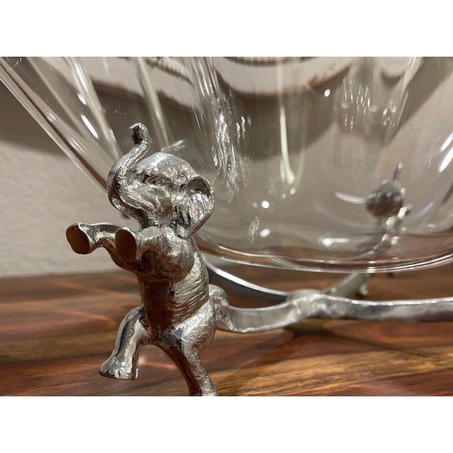 Contemporary 1980s Elephant Stand Acrylic Bowl For Sale - Image 3 of 8