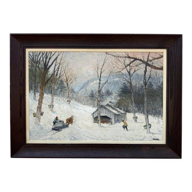 1960s Richard G. Packer North Conway, New Hampshire Art Landscape Oil Painting, Framed For Sale