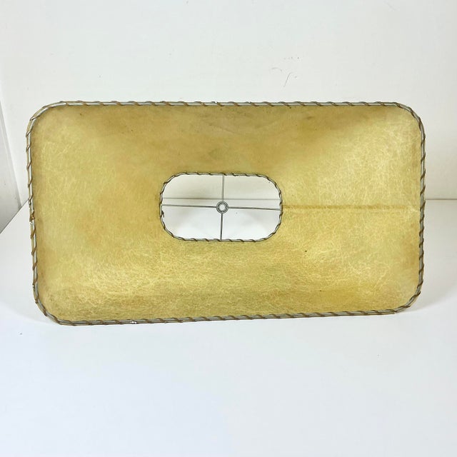 1950s Vintage Boho Chic Arts & Crafts Rectangular Fiberglass Lamp Shade. For Sale - Image 11 of 13