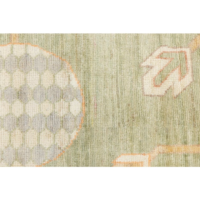 Modern 12x15 Serene Sage Green Modern Khotan Style Handmade Wool Area Rug For Sale - Image 3 of 12