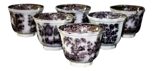Podmore Walker Mulberry Tea Cups - Handleless = Set of 6