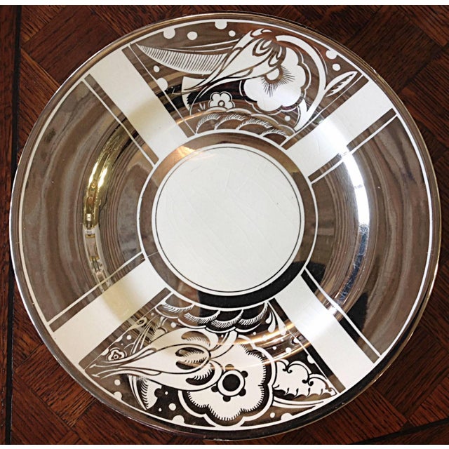 1920s Art Deco Susie Cooper Platinum Transfer Dinner Plates Set of 8