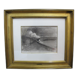 Camille Pissarro Signed Original Framed Ink Wash & Sketch Paysage