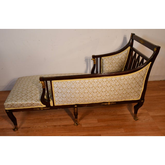 1890s Antique French Empire Mahogany Spring-Seat Daybed / Chaise Lounge For Sale - Image 9 of 18