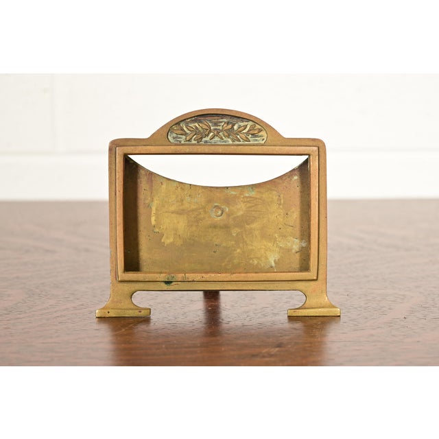 Tiffany Studios Style Antique Arts & Crafts Bronze Desk Calendar Frame or Picture Frame For Sale - Image 13 of 13