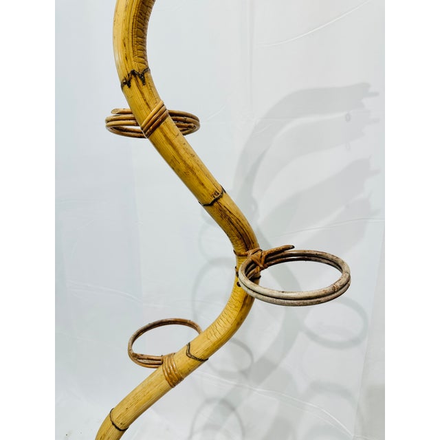 Vintage Mid Century Era Albini Style Rattan Plant Stands For Sale - Image 9 of 9