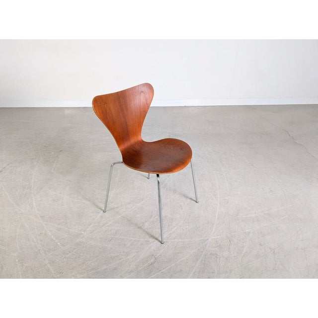 Mid-Century Model 3107 Chairs in Teak by Arne Jacobsen for Fritz Hansen, Set of 4 For Sale - Image 9 of 15