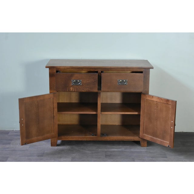 Brown Crafters and Weavers Mission 2 Door 2 Drawer Cabinet - Walnut For Sale - Image 8 of 9