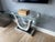 Elite Modern Glass Console Table With Stainless Steel Ribbon Pedestal For Sale - Image 4 of 5