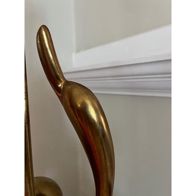 Italian Brass Swan Table Lamp For Sale - Image 10 of 11