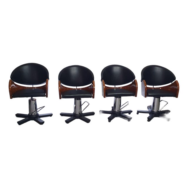 Italian Barber Chairs, 1980s, Set of 4 For Sale